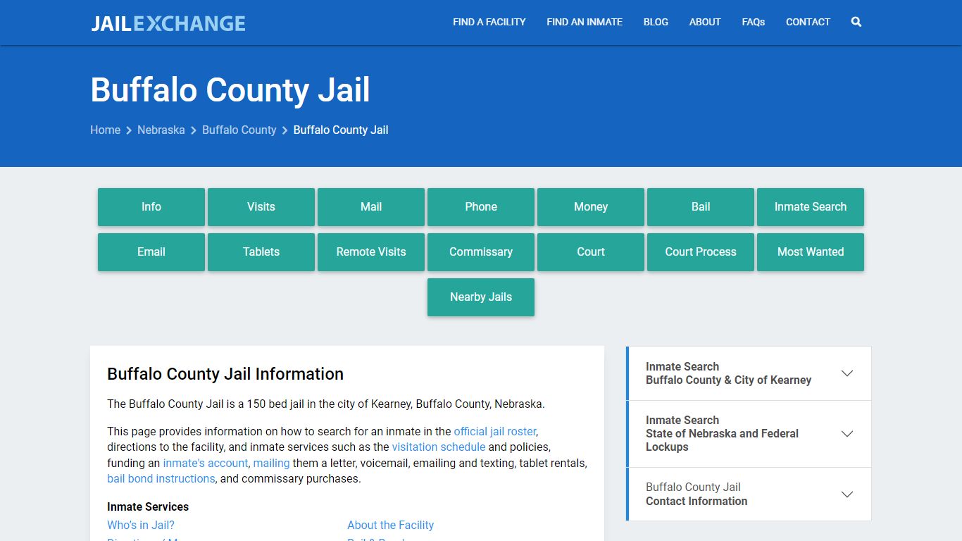 Buffalo County Jail, NE Inmate Search, Information